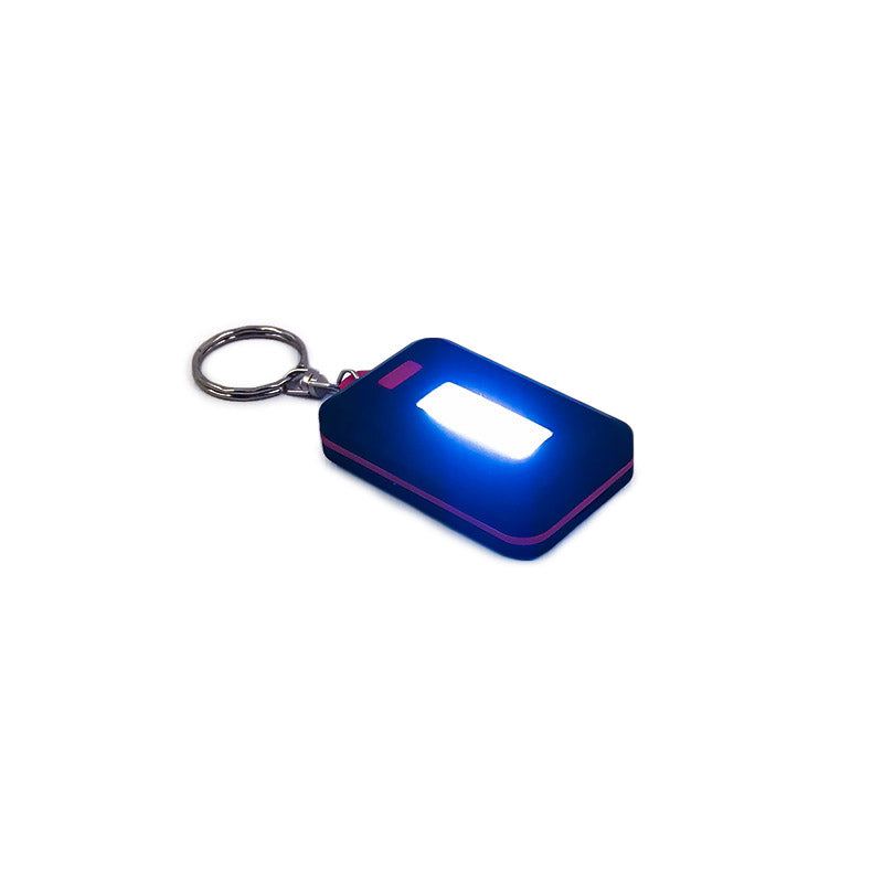 Compacte EDC COB LED zaklamp sleutelhanger in blauwe kleur